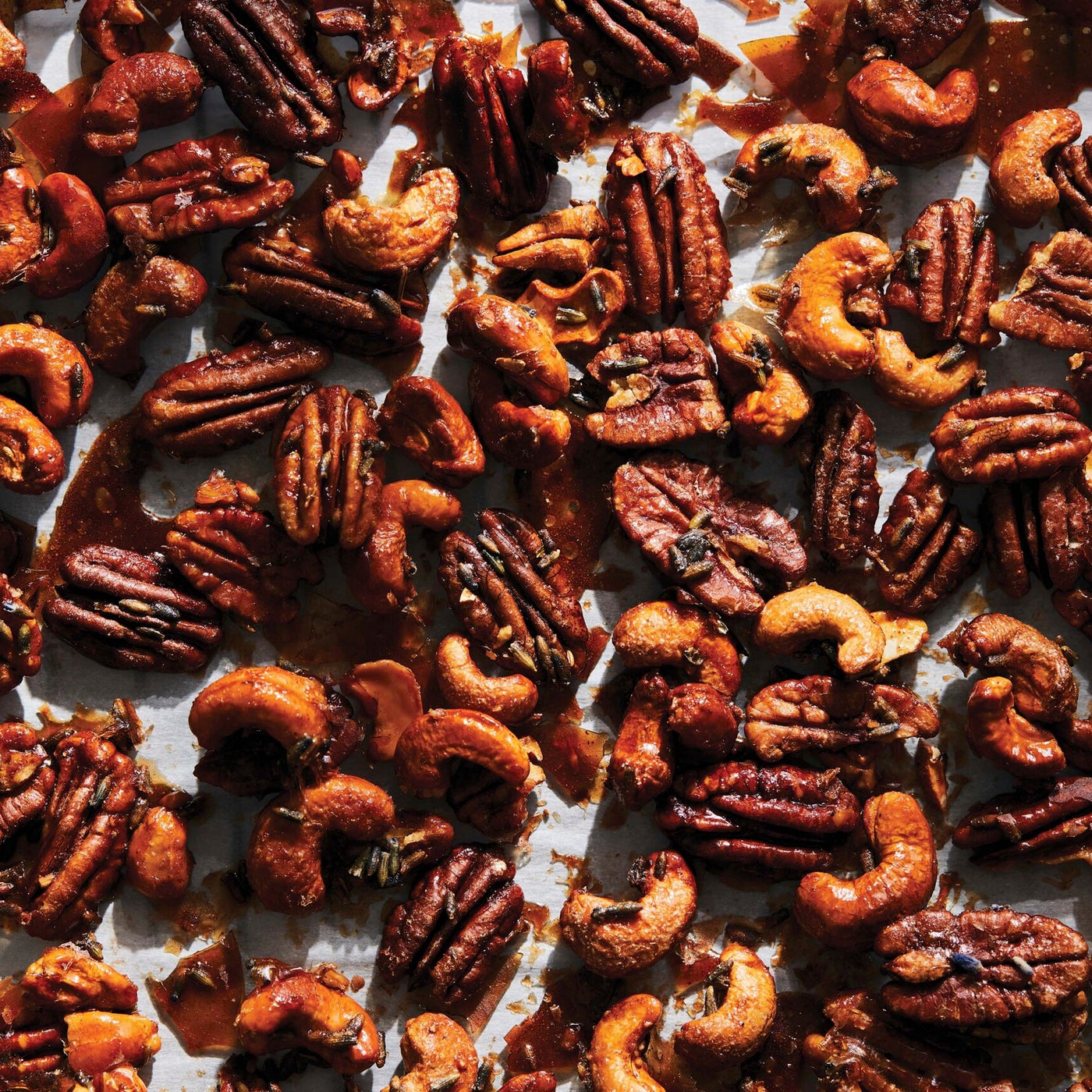 Maple-Glazed Nuts with Lavender & Cayenne