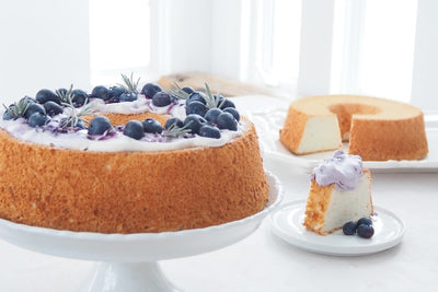 Blueberry Lavender Angel Food Cake