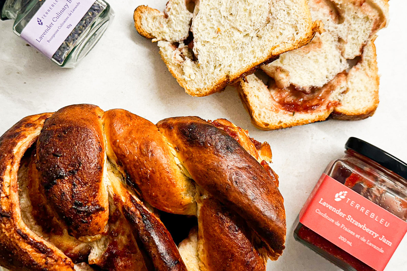 Lavender Strawberry Babka