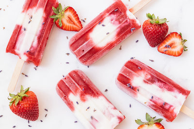 Lavender Strawberry Popsicles