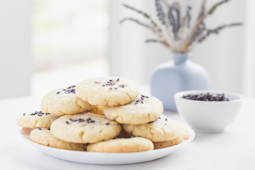 Salted White Chocolate Lavender Cookies